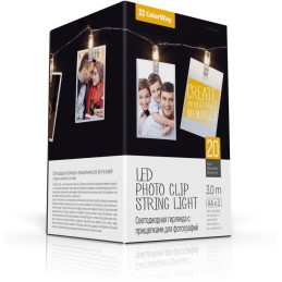 COLORWAY LED fotokolíčky / 20 LED / délka 3 m / teplá bílá/ napájení 3x AA
