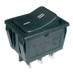 Solarmi Přepínač kolébkový 2pol./6pin ON-ON 250V/15A černý
