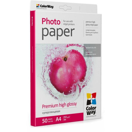 COLORWAY fotopapír/ premium high glossy 255g/m2, A4/ 50 kusů