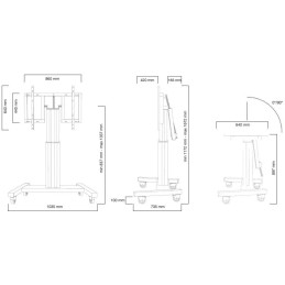 POŠKOZENÝ OBAL - Neomounts  PLASMA-M2500TSILVER / Motorised Mobile Floor Stand (90° tilt) - VESA 200x200 up to 800x600 / Silver