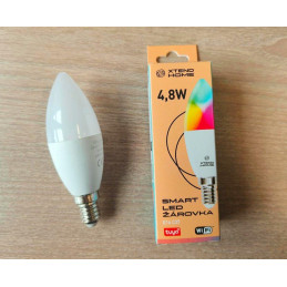 Xtend Home smart LED žárovka, E14, RGB+W, 4.8W, 450lm, barevná, stmívatelná, WiFi, Tuya