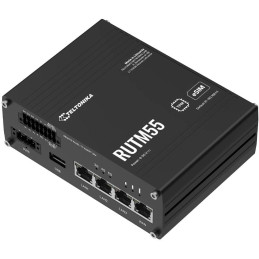 Teltonika RUTM55 průmyslový router, dual SIM + eSIM, 5G, 4x LAN,  serial RS232/485, WiFi 5
