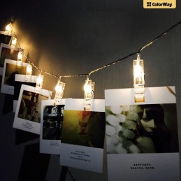 COLORWAY LED fotokolíčky / 20 LED / délka 3 m / teplá bílá/ napájení 3x AA