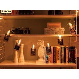 COLORWAY LED fotokolíčky / 40 LED / délka 4,2 m / teplá bílá/ napájení 3x AA