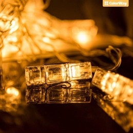 COLORWAY LED fotokolíčky / 40 LED / délka 4,2 m / teplá bílá/ napájení 3x AA