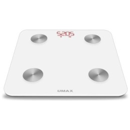 UMAX chytrá váha Smart Scale US20M/ 0,2 – 150 kg/ Bluetooth 4.0/ 6 tělesných parametrů/ čeština/ bílá
