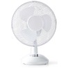 NEDIS stolný ventilátor / priemer 23 cm / výkon 22 W / 2 rýchlosti / funkcia oscilácie / kábel 1,5 m / biely