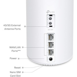 TP-Link Deco X10-4G AX1500 LTE Home Mesh Wi-Fi 6 jednotka, 300 Mbps 2.4GHz + 1201 Mbps 5GHz, 3x GLAN, SIM slot