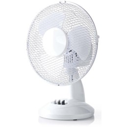 NEDIS stolní ventilátor/ průměr 23 cm/ výkon 22 W/ 2 rychlosti/ funkce oscilace/ kabel 1,5 m/ bílý