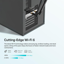 TP-Link Archer TX20E AX1800 Dual-Band Síťová karta, WiFi 6, Bluetooth 5.2, 574Mbps 2.4GHz/ 1201Mbps 5GHz, PCIe