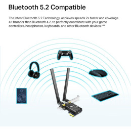 TP-Link Archer TX20E AX1800 Dual-Band Síťová karta, WiFi 6, Bluetooth 5.2, 574Mbps 2.4GHz/ 1201Mbps 5GHz, PCIe