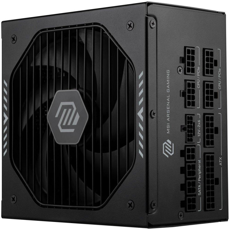 MSI zdroj MAG A1000GLS PCIE5/ 1000W/ ATX3.1/ akt. PFC/ 7 let celk. záruka/ 135mm fan/ modulární kabeláž/ 80PLUS Gold