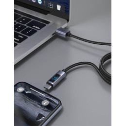 Swissten LCD kabel USB-A / USB-C 1m