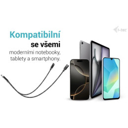 I-tec přípojný kabel USB-C Splitter Audio/Data, Power Delivery 100W