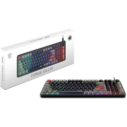 MSI herní klávesnice FORGE GK110/ drátová/ RGB podsvícení/ USB/ CZ+SK layout