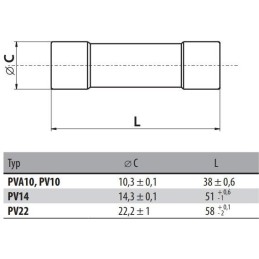 Solarmi pojistka válcová PV14 40A AM 500V 14X51