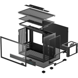DEEPCOOL skříň CH160 Plus / micro-ATX / USB 3.0 / USB-C / prosklená bočnice / držadlo / černá