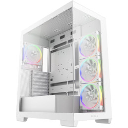DEEPCOOL skříň CG580 4F V2 / ATX / 4x120mm ARGB fans / 2xUSB 3.0 / panoramatická / tvrzené sklo / bílá