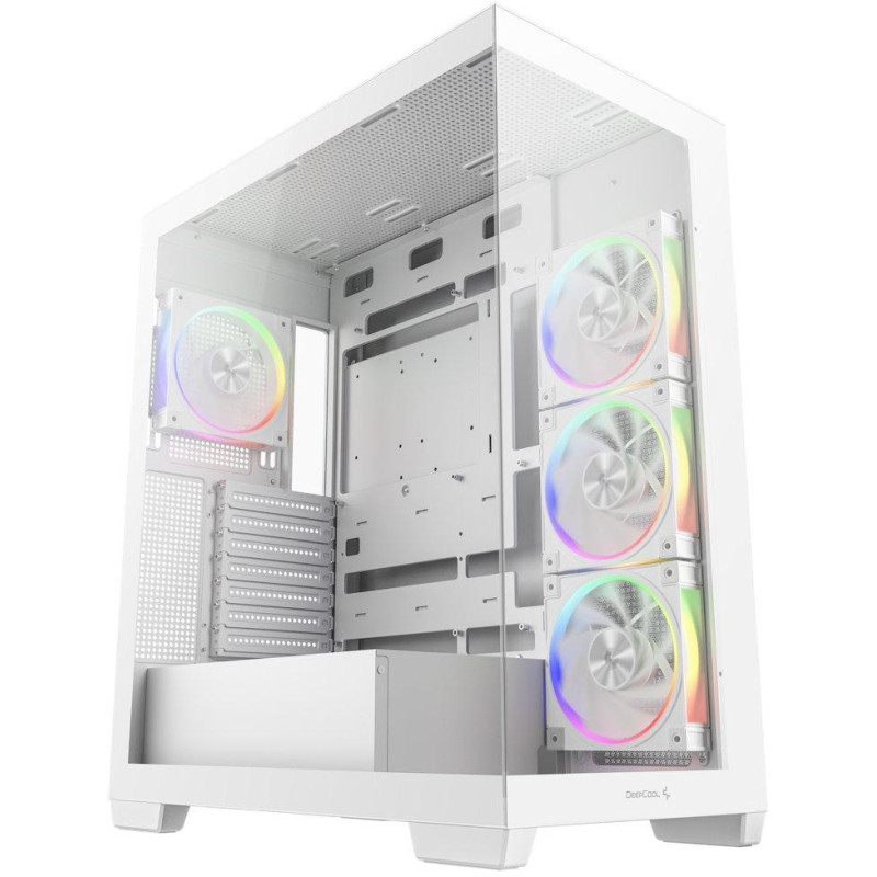 DEEPCOOL skříň CG580 4F V2 / ATX / 4x120mm ARGB fans / 2xUSB 3.0 / panoramatická / tvrzené sklo / bílá