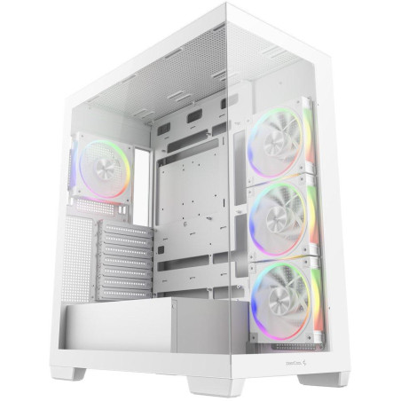 DEEPCOOL skříň CG580 4F V2 / ATX / 4x120mm ARGB fans / 2xUSB 3.0 / panoramatická / tvrzené sklo / bílá