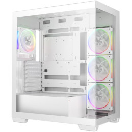 DEEPCOOL skříň CG580 4F V2 / ATX / 4x120mm ARGB fans / 2xUSB 3.0 / panoramatická / tvrzené sklo / bílá