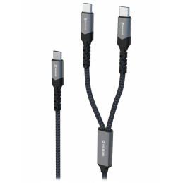 Swissten nabíjecí kabel 2v1 100w USB-C / 2x USB-C 1,5 m černý