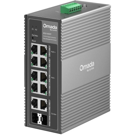 TP-Link IES210GPP - 10-portový Omada Industry PoE Switch, 2x GLAN PoE++, 6x GLAN PoE+, 2x GLAN, 2x Combo Gigabit SFP