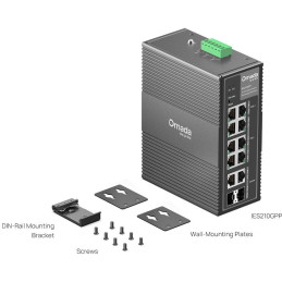 TP-Link IES210GPP - 10-portový Omada Industry PoE Switch, 2x GLAN PoE++, 6x GLAN PoE+, 2x GLAN, 2x Combo Gigabit SFP