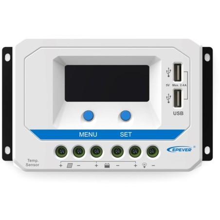 EPEVER VS3024AU solární PWM regulátor 12/24 V, 30 A, USB, vstup 50V