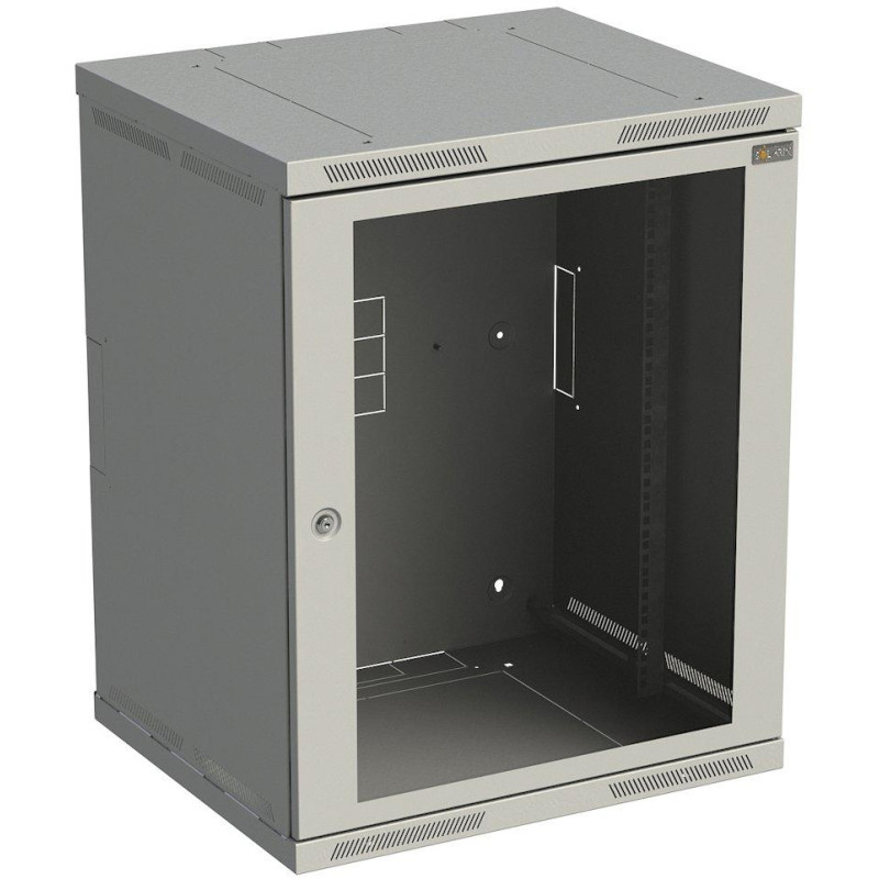 Solarix rozvaděč nástěnný SENSA 15U 500mm, dveře sklo, šedá RAL 7035, SENSA-15U-65-11-G
