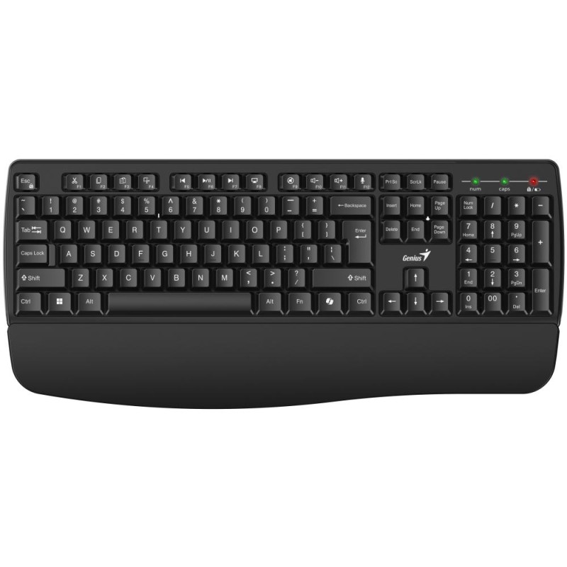 GENIUS KB-7123/ bezdrátová 2,4GHz/ ergo předložka/ Copilot/ mini receiver/ USB/ černá/ CZ+SK layout