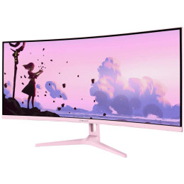 AROZZI NOVA herní monitor 34" 34T2K165 Pink/ LED/ 3440x1440/ 165Hz/ VA/ 4000:1/ 1ms/ 2xHDMI/ 2xDP/ růžový