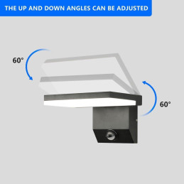 IMMAX MODERN venkovní LED osvětlení nástěnné s PIR čidlem, 18W, 1278lm, IP65, černé
