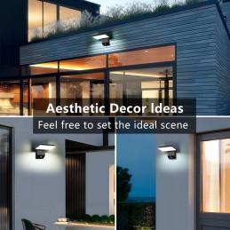 IMMAX MODERN venkovní LED osvětlení nástěnné s PIR čidlem, 18W, 1278lm, IP65, černé