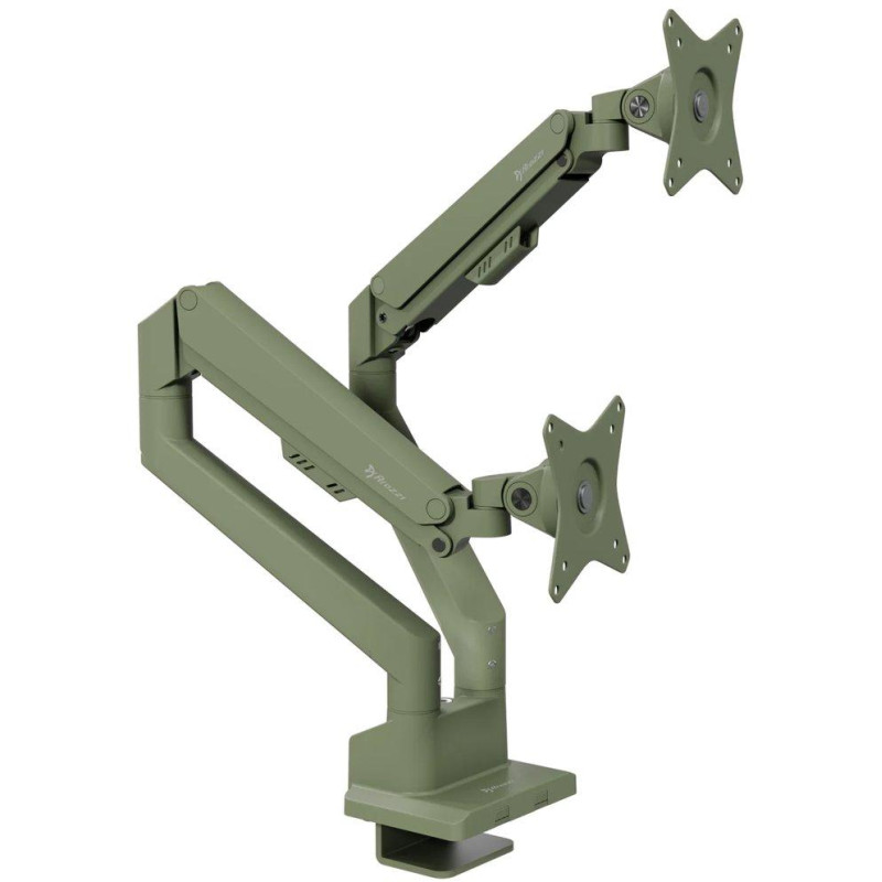 AROZZI ALZARE NEO DUO Forest Green/ stolní držák pro 2 monitory/ plynový píst/ kovový/ mechově zelený