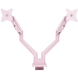 AROZZI ALZARE NEO DUO Pink/ stolní držák pro 2 monitory/ plynový píst/ kovový/ růžový