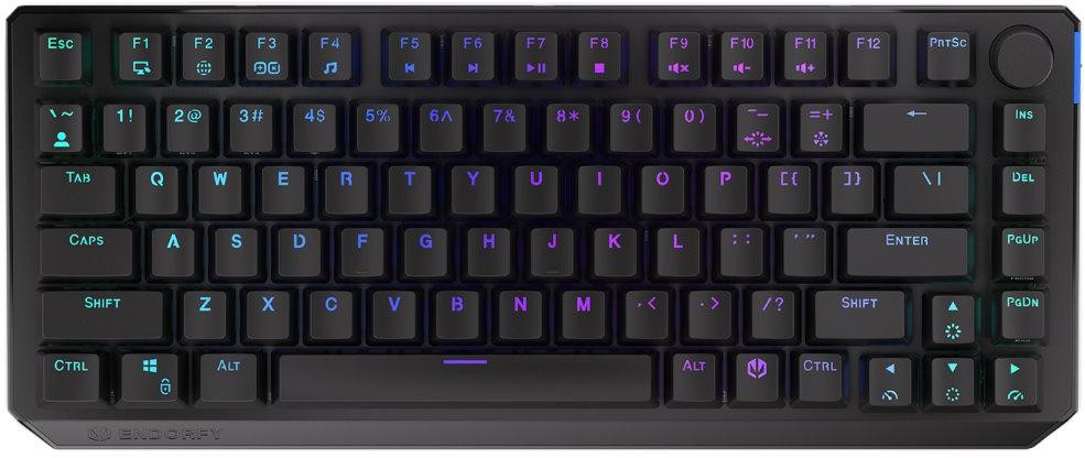 Endorfy herná klávesnica Thock 75% Wireless Red / RGB / red sw. / bezdrôtová / mechanická / US layout / skrátená / čierna