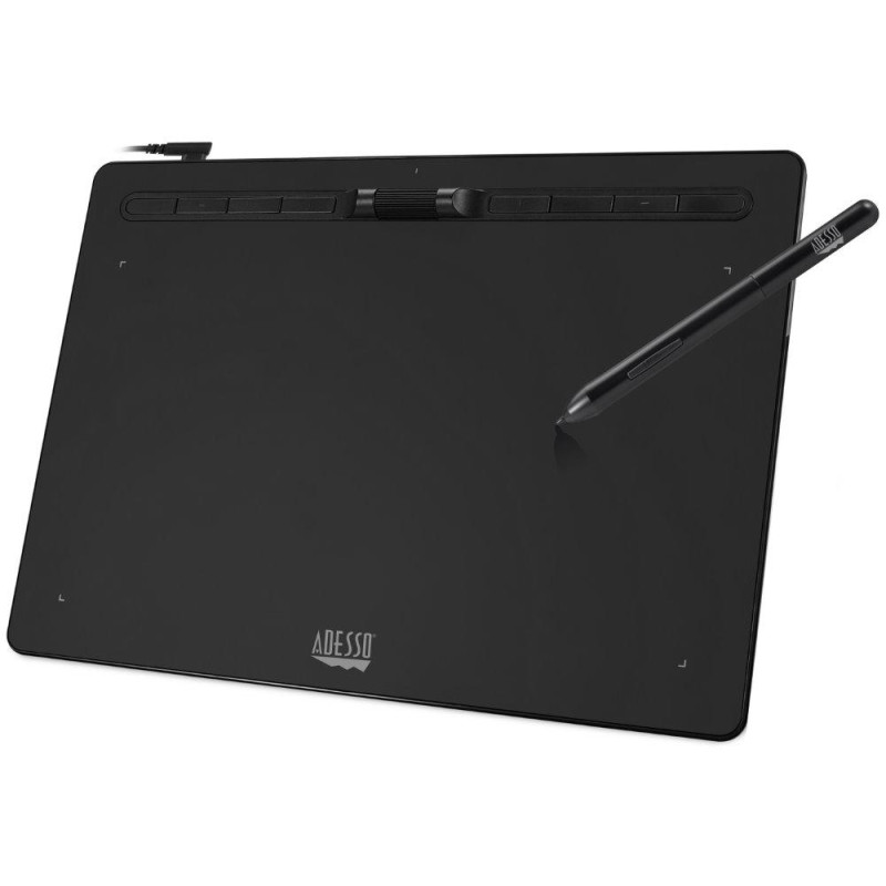 Adesso CYBERTABLET K12/ grafický tablet 12” x 7”/ 8192 urovní tlaku/ 8 programovatelných tlačítek/ scroll koliesko/ USB-
