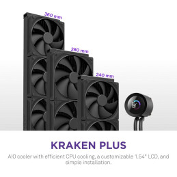 NZXT vodní chladič Kraken 240 / 2x120mm fan / 4-pin PWM / LCD disp. / 6 let