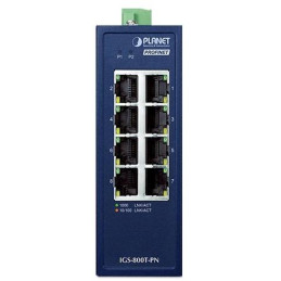 Planet IGS-800T-PN Kompaktní Průmyslový PROFINET Switch 8x1Gb RJ45, -40 +75°C, IP30, EFT+ESD, 9-48VDC, fanless