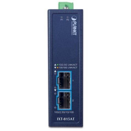 Planet IXT-815AT průmyslový kompaktní konvertor 2x10Gb SFP+, ESD+EFT, IP30, -40~75°C, dual power (9-48VDC / 24VAC)