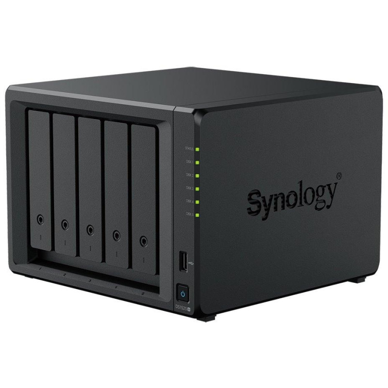 Synology DS1525+   5x SATA, 8GB RAM, 2x M.2, 2x USB3.2, 2x 2,5GbE, 1x PCIe, 1x USB-C