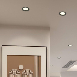 IMMAX NEO DOWN podhledové (stropní) svítidlo, 12cm, 12W, s podporou BEACON, CCT, stmívatelné, Wi-Fi, TUYA, černé