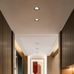 IMMAX NEO DOWN podhledové (stropní) svítidlo, 12cm, 12W, s podporou BEACON, CCT, stmívatelné, Wi-Fi, TUYA, černé