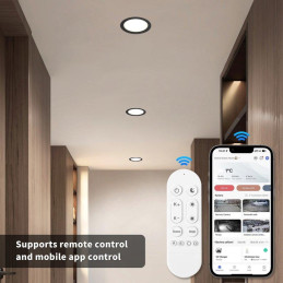 IMMAX NEO DOWN podhledové (stropní) svítidlo, 23cm, 36W, s podporou BEACON, CCT, stmívatelné, Wi-Fi, TUYA, černé