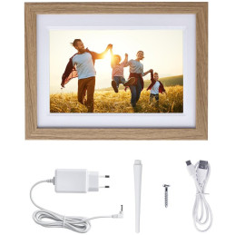 Rollei fotorámeček WiFi 1010/ úhlopříčka 10.1"/ 32GB/ 1W/ Frameo APP/ Světlé dřevo