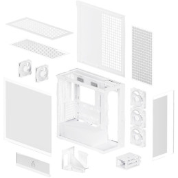 ARCTIC skříň Xtender / E-ATX / 2x120mm ARGB fan / 2xUSB / USB-C / vertical GPU kit / čiré sklo / bílá