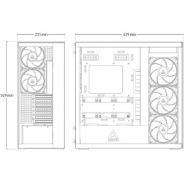 ARCTIC skříň Xtender / E-ATX / 2x120mm ARGB fan / 2xUSB / USB-C / zrcadlové sklo / černá