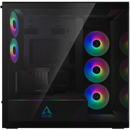ARCTIC skříň Xtender / E-ATX / 2x120mm ARGB fan / 2xUSB / USB-C / vertical GPU kit / zrcadlové sklo / černá