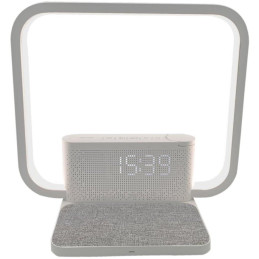 IMMAX LED stolní lampička CRANE/ Qi nabíjení/ 18W/ budík/ 12V/1,5A/ 200lm/ bílá